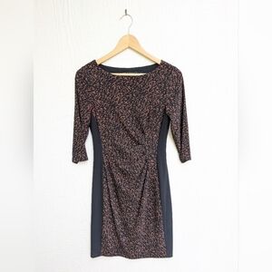 Lauren Ralph Lauren Stretchy Ruched Sheath Dress Leopard Print Size 6 Petite